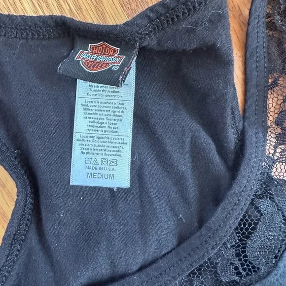 Harley-Davidson Black Lace Tank Top and tee shirt - Picture 2 of 5